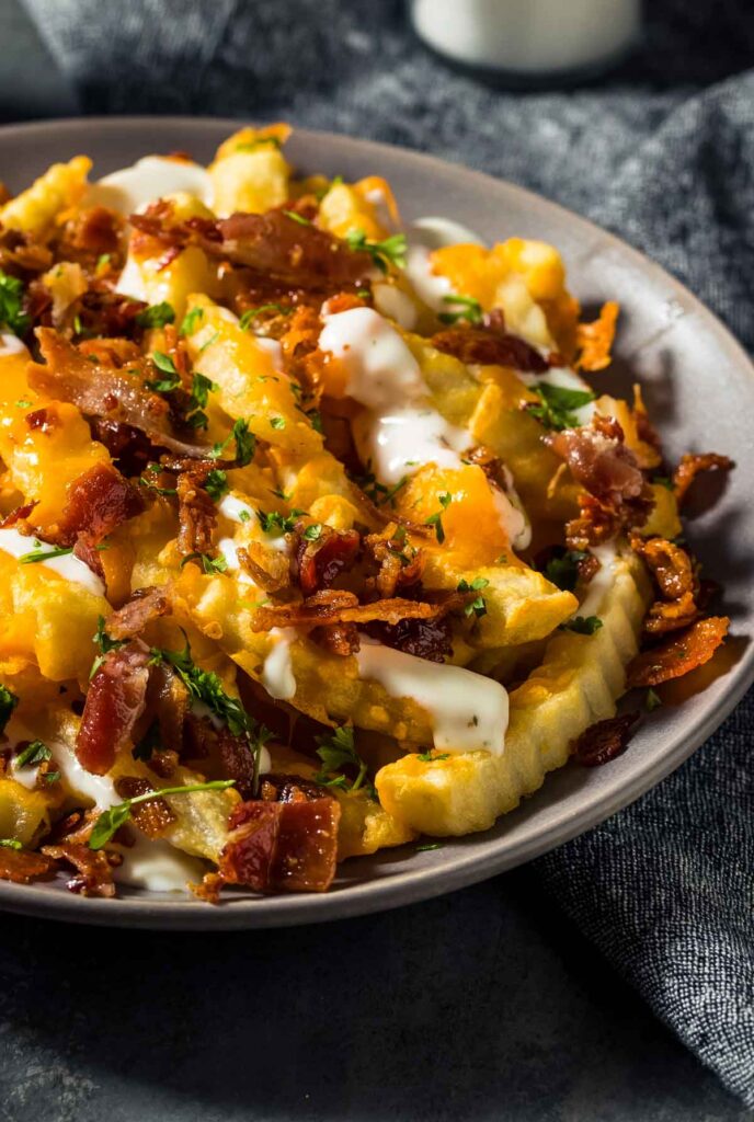 Loaded fries with toppings